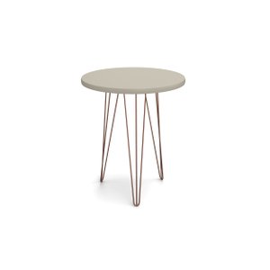 Mesa de Apoio com Pes de Ferro Aramado Evolution Patrimar:off White