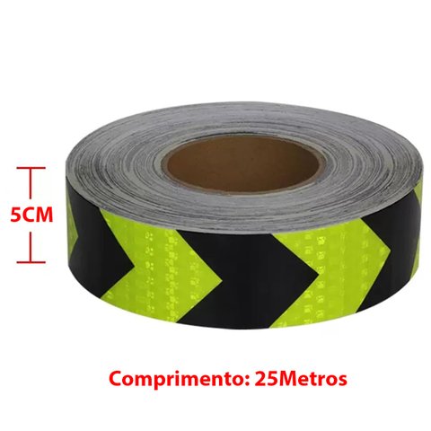 Faixa Refletiva Sinalizadora Kit 15 Uni 25 Metros Seta Segurança Fluorescente Caminhao Transito Via 