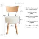 Ver imagem 5 de Mesa de Jantar Redonda 80cm Branca com 4 Cadeiras Estofada Off-white com Encosto Madeira Urban