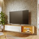 Ver imagem 1 de Rack Bancada Amalfi Pés de Metal para Tv até 75 Polegadas Naturale Off White Matte Colibri