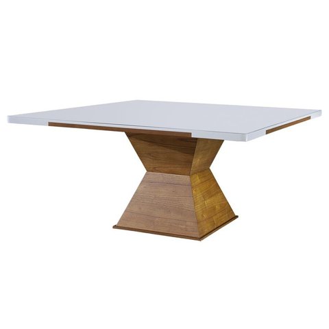 Mesa de Jantar Quadrada com Aplique no Tampo - Elite-1,50 x 1,50 metros - Requinte Salas