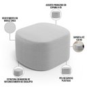 Ver imagem 4 de Kit 2 Puffs Decorativos Orgânico para Living Quarto 70cm Doha W01 Bouclê Cinza - Lyam Decor