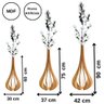 Vaso de Chão Decorativo Grande Mdf Ibiza:mdf Cru/kit com 3 - 90x42cm, 75x37cm e 60x30cm - 3
