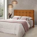 Ver imagem 1 de Cabeceira Cama Casal Estofada 1,40 - Maia Veludo Terracota