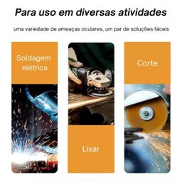 Oculos de Solda Solar Epi Automatico Anti Reflexo Proteçao Escurecimento Uv Haste Regulavel Soldador - 11