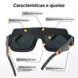 Oculos de Solda Solar Epi Automatico Anti Reflexo Proteçao Escurecimento Uv Haste Regulavel Soldador - 10