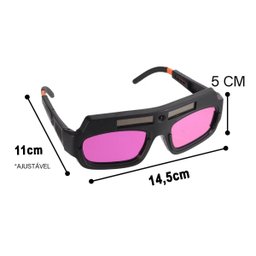Oculos de Solda Solar Epi Automatico Anti Reflexo Proteçao Escurecimento Uv Haste Regulavel Soldador - 5