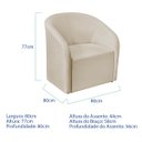 Ver imagem 5 de Kit Sofá Curvo Amsterdã 140cm e Poltrona Luiza Max Bouclé