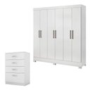 Ver imagem 1 de Cômoda Astral e Guarda Roupa Casal Prático Branco - Demóbile