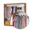 Ver imagem 3 de Guarda-Roupa Solteiro com Espelhos 6 Portas e 2 Gavetas 153cm Multimóveis CR35569 Madeirado/Branco