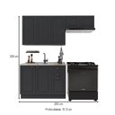 Ver imagem 2 de Cozinha Compacta Bariloche 8 Portas 2 Gavetas 100% MDF Chumbo - Indékes