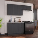 Ver imagem 3 de Cozinha Compacta Bariloche 8 Portas 2 Gavetas 100% MDF Chumbo - Indékes
