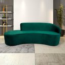 Ver imagem 1 de Sofá Decorativo 3 Lugares 210cm Abby Encosto Direito Curvo Veludo Verde G15 - Gran Belo