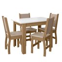 Ver imagem 2 de Mesa de Jantar Bellagio Retangular 108cm com 4 Cadeiras Clara Poliman Móveis