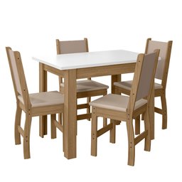 Mesa de Jantar Bellagio Retangular 108cm com 4 Cadeiras Clara Poliman Móveis - 2