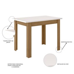 Mesa de Jantar Bellagio Retangular 108cm com 4 Cadeiras Clara Poliman Móveis - 5