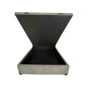 Cama Box Baú Casal Blindado Suede Cinza