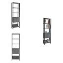 Ver imagem 6 de Kit 3 Estantes Multiuso Alta 4 Prateleiras 1 Porta 166cmx189cm Match Artely