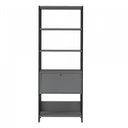 Ver imagem 5 de Kit 2 Estantes Multiuso Alta 4 Prateleiras 1 Porta 166cmx126cm Match Artely