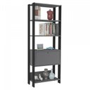 Ver imagem 6 de Kit 2 Estantes Multiuso Alta 4 Prateleiras 1 Porta 166cmx126cm Match Artely