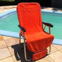 Ver imagem 2 de Praticapa Capa Toalha de Microfibra Com Regulagem Para Banco De Carro Ou Cadeira De Praia Laranja