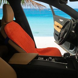 Praticapa Capa Toalha de Microfibra Com Regulagem Para Banco De Carro Ou Cadeira De Praia Laranja - 3