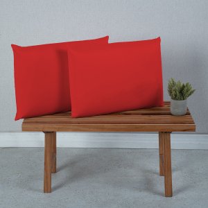 Fronha para Travesseiro 2 Peças Premium Micro Percal 400 Fios Lisa Vermelho