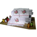 Ver imagem 1 de Jogo de Toalha Bordada de Banho Rosto e Lavabo 3 Peças com lindas Rosas. Estampa: Ramalhete de Flore