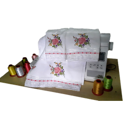 Jogo de Toalha Bordada de Banho Rosto e Lavabo 3 Peças com lindas Rosas. Estampa: Ramalhete de Flore - 1