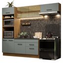 Ver imagem 3 de Armário de Cozinha Completa 270cm Rustic Cinza Agata Madesa 04