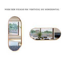 Espelho Decorativo Grande Oval com Moldura Metal Corpo Inteiro 170 X 70 Cm Industrial  - 5