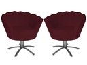 Ver imagem 1 de Kit 2 Poltronas Decorativa Pétala Base Giratória Metal Suede Marsala Mz Decor