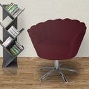 Ver imagem 4 de Kit 2 Poltronas Decorativa Pétala Base Giratória Metal Suede Marsala Mz Decor
