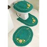 Jogo de Tapete para Banheiro de Croche 3 Peças Verde Folha - 2