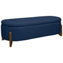 Ver imagem 1 de Puff Baú Organizador de Sapatos Thor para Cama Queen Bouclé:azul Marinho
