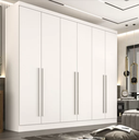 Ver imagem 1 de Guarda Roupa Casal 100% MDF 6 Portas 6 Gavetas 273cm Gramado Branco - Valverde