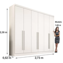 Ver imagem 3 de Guarda Roupa Casal 6 Pts 100% Mdf Gramado - Móveis Valverde
