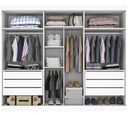 Ver imagem 2 de Guarda Roupa Casal 100% MDF 6 Portas 6 Gavetas 273cm Gramado Branco - Valverde