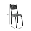 Ver imagem 4 de Conjunto Mesa de Jantar com 6 Cadeiras 151 Malva Tampo Vidro 140cm Sf Preto Assento Andorinha - Comb