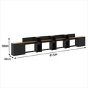 Ver imagem 3 de Conjunto de Escritório Noruega 3 Livreiro 2 Buffet e 4 Mesas 90cm - Via Nossa - Preto e Cedro