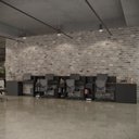 Ver imagem 1 de Conjunto de Escritório Noruega 3 Livreiro 2 Buffet e 4 Mesas 90cm - Via Nossa - Preto e Cedro