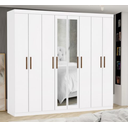 Ver imagem 1 de Guarda Roupa Rubi 8 Portas com Espelho Branco - Carioca