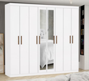 Ver imagem 1 de Guarda Roupa Rubi 8 Portas com Espelho Branco - Carioca