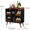 Ver imagem 2 de Aparador Adega Petrux Pés Palito Cores - Comprar Moveis em Casa: Preto / Caramelo