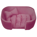 Ver imagem 2 de Cama para Cachorro Pet Sofá Gato Pé Palito Caminha Confortável com Almofada Veludo Pink