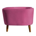 Ver imagem 3 de Cama para Cachorro Pet Sofá Gato Pé Palito Caminha Confortável com Almofada Veludo Pink