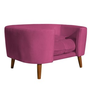 Cama para Cachorro Pet Sofá Gato Pé Palito Caminha Confortável com Almofada Veludo Pink
