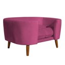Ver imagem 1 de Cama para Cachorro Pet Sofá Gato Pé Palito Caminha Confortável com Almofada Veludo Pink