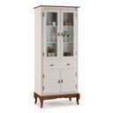 Ver imagem 1 de Cristaleira 4 Portas 2 Prateleiras 1 Gaveta e Pés Luiz Xv 60308 Linz Móveis - Off White/imbuia