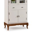Ver imagem 3 de Cristaleira 4 Portas 2 Prateleiras 1 Gaveta e Pés Luiz Xv 60308 Linz Móveis - Off White/imbuia